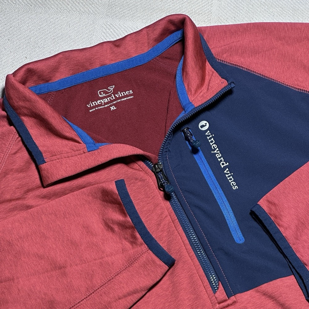 Vineyard Vines Tech 1/4 Zip Pullover Mens XL Performance Heather Red Casual